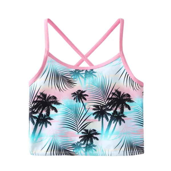 BAOHULU Sun Protection Print Swimsuit Girls Bikini Set UV Swimwear Kids Children Swimwear Long Sleeve Swimming Suits for Girl 4