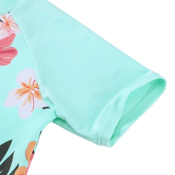 BAOHULU Short Sleeve Floral Girls Swimwear UPF50+ Children 2pcs Swimsuit Girls Kids Swimming Suits for 3-12 Years 5