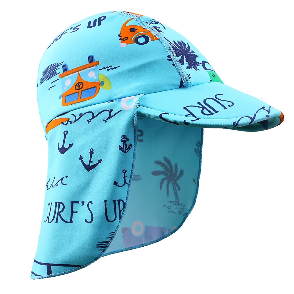 BAOHULU Cartoon Baby Kids Swimming Cap Summer 2021 Sun Protection Beach Sun Hats Waterproof for Boys Girls Children Outdoor Hat 1