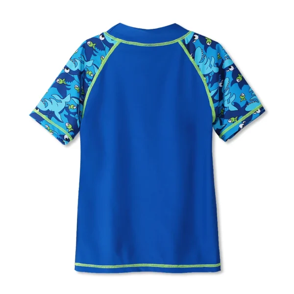 BAOHULU Navy Boys Swimwear Children Swimsuit Cartoon Shark Pattern UPF50+ Bathing Suits for Kids Lycra Summer Swimming Wear 5